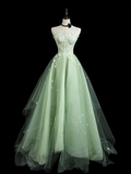Chic Ball Gown Strapless Mint Green Tulle Senior Aesthetic Prom Dresses Prom Gowns Formal Outfits Graduation Dress HZ0311