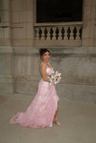 Cute Ball Gown Sweetheart Pink Lace Long Prom Dresses Impress 20th Birthday Outfits Prom Gown HZ0311