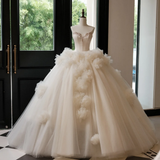 Ethereal Ball Gown Sweetheart Fitted Corset Sleeveless Tulle Wedding Dress Bride Gowns Wedding Dresses HZ0311