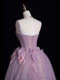 Beautiful Ball Gown Strapless Lilac Tulle Prom Dresses For Teens Formal Dress Party Outfits Prom Gown HZ0311