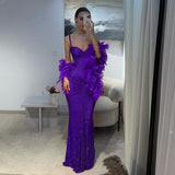 Sexy Mermaid Red Sweetheart Straps Sequins Prom Dresses Long Party Dress 22th Birthday Outfits Graduation Dress HZ0311