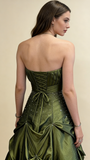 Vintage Beading Strapless A-Line Green Evening Ball Gown Birthday Gown HZ0427
