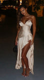 Modest Night Aesthetic High Low Spaghetti Straps College Formal Outfit Long Prom Graduation Dresses For Teens HZ0311