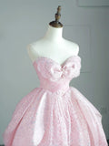 Cute Ball Gown Sweetheart Pink Tulle Long Prom Dresses Inspo 19th Birthday Outfits Formal Dress HZ0311
