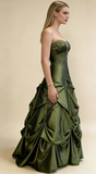 Vintage Beading Strapless A-Line Green Evening Ball Gown Birthday Gown HZ0427
