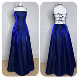 Gorgeous Electric Royal Blue Prom Dress Vintage Prom Dress Retro 1990 Electric Blue Tie Back Formal Party Gowns HZ0311