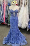 Lace Appliques Sweetheart Keyhole Trumpet Long Prom Dress Formal Gowns Inspo Evening Outfit HZ0311