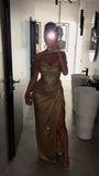 Sexy Mermaid Off The Shoulder Gold Sequin With Split Beaded Prom Dresses Long Evening Formal Gown Wedding Party Gowns HZ0311