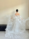 Charming Women's Mermaid Sweetheart Sequins Pleated With Bow-knot Long Wedding Dresses HZ0311