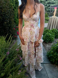 Charming A Line Spaghetti Strap Floral Slit Long Prom Dresses Evening Outfits Formal Dress HZ0311