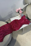 Hot Pink Glitter Bodycon Prom Dresses 2026 with Sweetheart Neck Spaghetti Straps Ruched Side Slit Vestidos Evening Gowns HZ0311