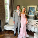 Lace Appliques Sweetheart Keyhole Trumpet Long Prom Dress Formal Gowns Inspo Evening Outfit HZ0311
