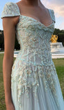 Fairy-tale A Line Exquisite Beaded Tulle Prom Dress Wedding Guest Dress Dinner Outfits Party Gowns HZ0311