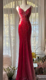 Modest Mermaid V Neck Chiffon Ombre Pink With Beads For Women Party Dress Long Formal Prom Dresses 22th Birthday Outfits HZ0311