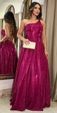 Elegant A line One Shoulder Fuchsia Sequin Senior Teens Prom Dresses With Open Backes Evening Party Formal Gown 18th Birthday Gowns HZ0311