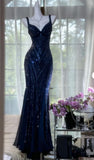 Vintage V Neck Dark Purple Chiffon Sequin Mermaid Long Party Gown Evening Dress 20th Birthday Outfits HZ0311