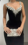 Elegant Mermaid Sweetheart Black Bodycon Evening Women Party Long Formal Prom Dress 16 Birthday Gown Ladies Dresses HZ0311