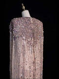 Sparkly A Line V Neckline Pink Sequined Beaded Bodice Long Prom Dress Evening Outfits Formal Dress HZ0311