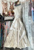 Modest Ball Gown Halter Ivory Satin Long Prom Dresses For High School Teens Girls Formal Bridesmaid Dress HZ0311