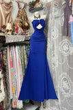 Unique Mermaid Sweetheart Royal Blue Backless Long Prom Dresses Evening Outfits Formal Dress HZ0311