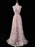 Pretty A line Halter Blush Pink Lace Prom Dresses Formal Dress 18th Birthday Outfits Party Gowns HZ0311