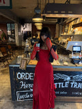 Sexy Mermaid Strapless Red With Gloves Long Prom Dresses Formal Dress Party Birthday Outfits HZ0311