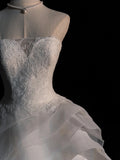 Dream Ball Gown Sweetheart Wedding Dresses Tulle White With Pleated Layers Vintage Brides Dress Long Bridal Gowns HZ0311