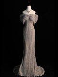 Modest Ball Gown Off The Shoulder Sheath Long Prom Dress Evening Outfits Semi Formal Dress HZ0311