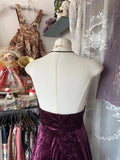 Retro Classy A Line Halter Velvet Grape 1950s Prom Dresses Formal Gowns HZ0311