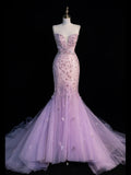 Sparkly Mermaid Spaghetti Strap Lilac Sequins Long Party Dresses Prom Dresses Impress Formal Party Dress HZ0311