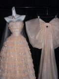 Retro Ball Gown Sweetheart Blush Pink Tulle With Bow-knot Party Dresses Prom Dresses Impress Senior Formal Dance Dress HZ0311