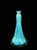 Vintage 2000s Mermaid Sweetheart Sleeveless With Silver Beadings Long Prom Dresses Evening Outfits Formal Dress HZ0311