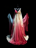 Stunning A Line Spaghetti Straps Multi Colors Chiffon Long Prom Dresses Evening Outfits Formal Dress HZ0311